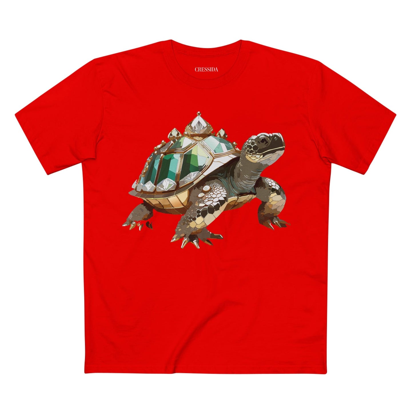 Turtle Graphic Unisex 100 Cotton Tee With Unique Animal Golden Medallion Art Design 32