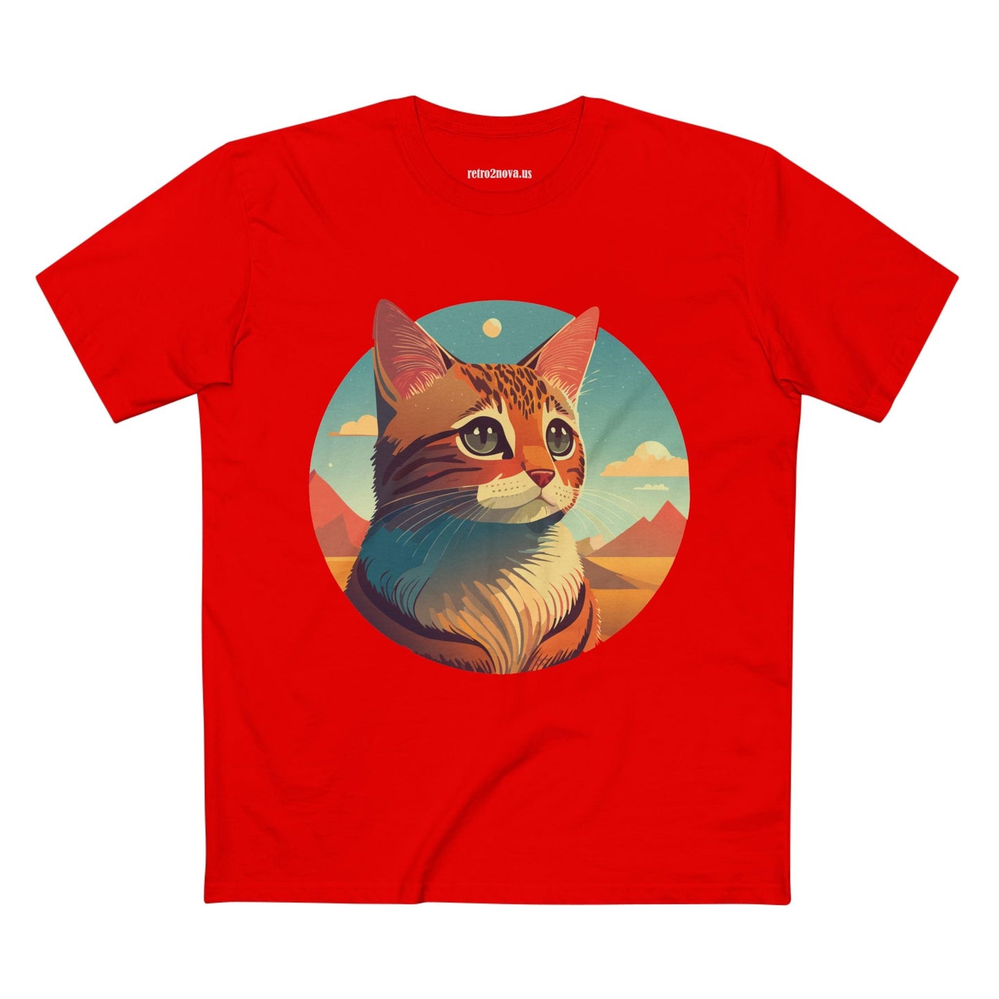 Cat Shirt Unisex Premium Cotton Tee With Original Art Design By Retro2Nova Breathable Ring Spun Cotton Soft Comfortable
