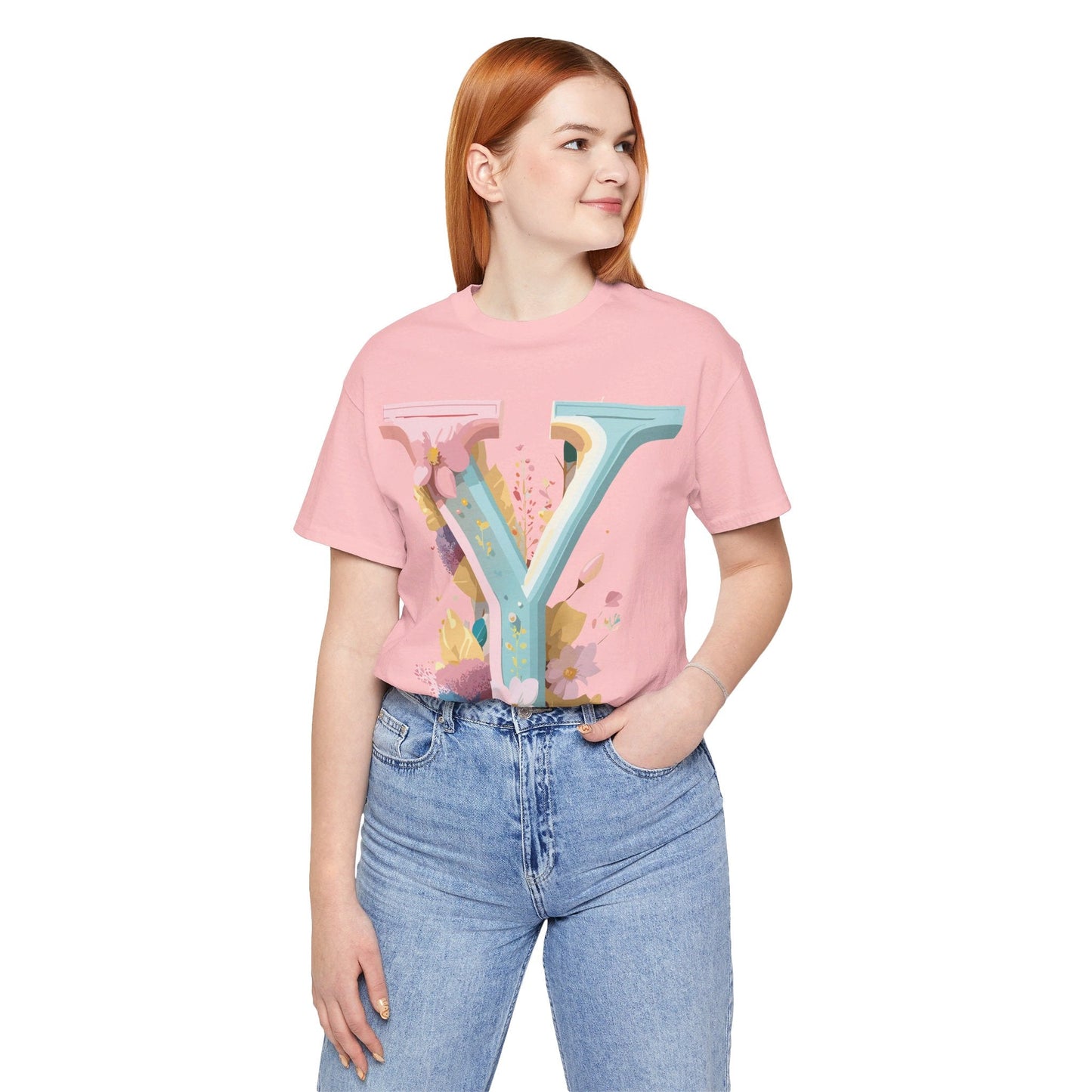 Letter Y Shirt Unisex Jersey Graphic Tee By Adelpha Vintage Inspired Art Short Sleeve Premium