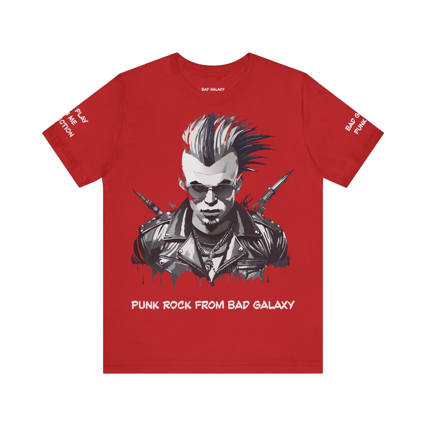 Punk Rock Tee Shirt 100 Percent Cotton Made To Order From Bad Galaxy Eco Friendly Inks USA