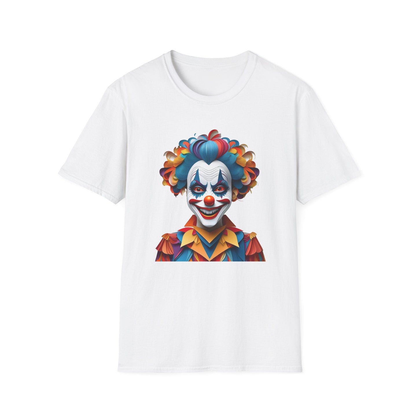 Clown Shirt Unisex T Shirt Short Sleeve Funny Man Circus Tee Gildan Softstyle 64000