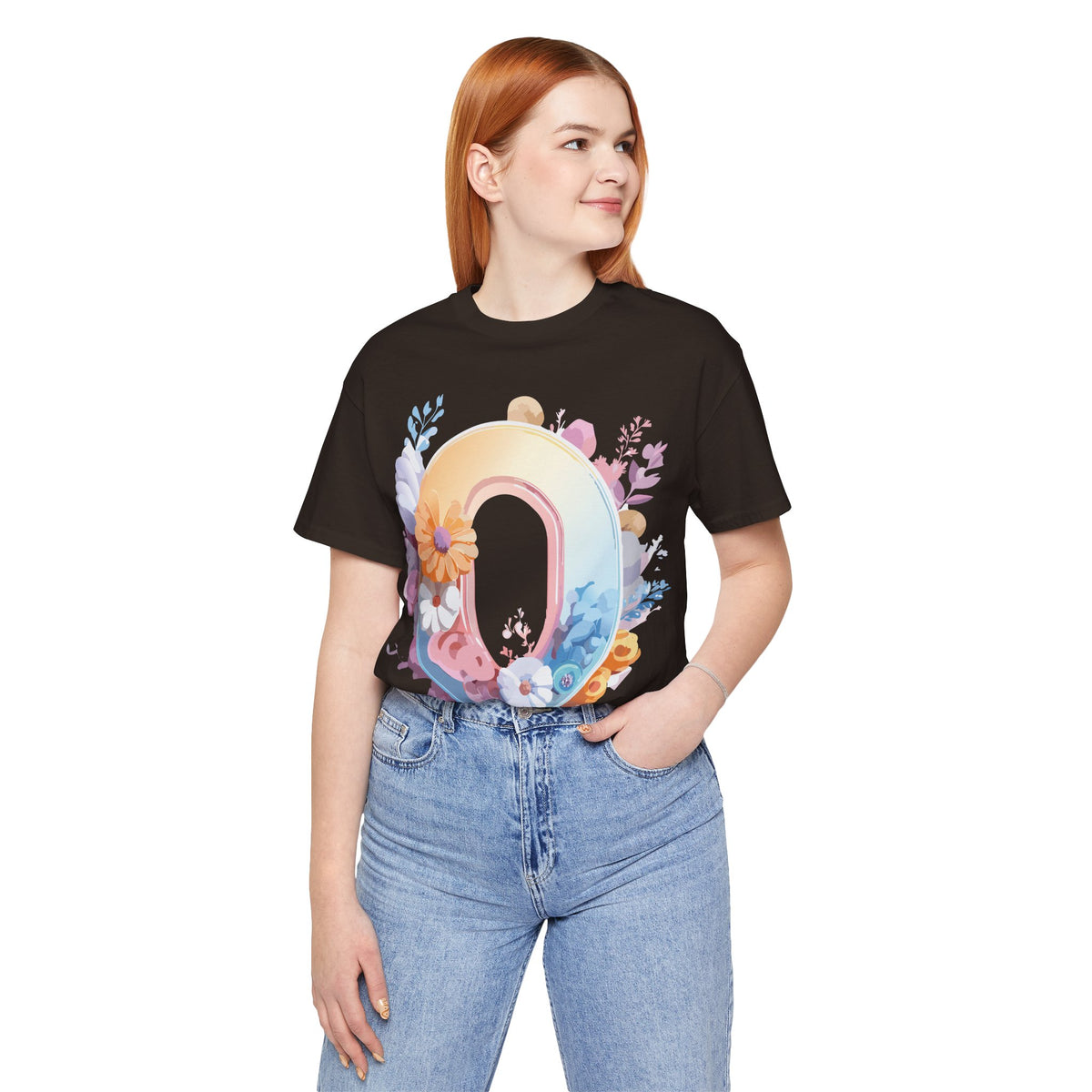 Letter O Graphic Unisex Cotton Bella+Canvas Tee with Art Letter Design