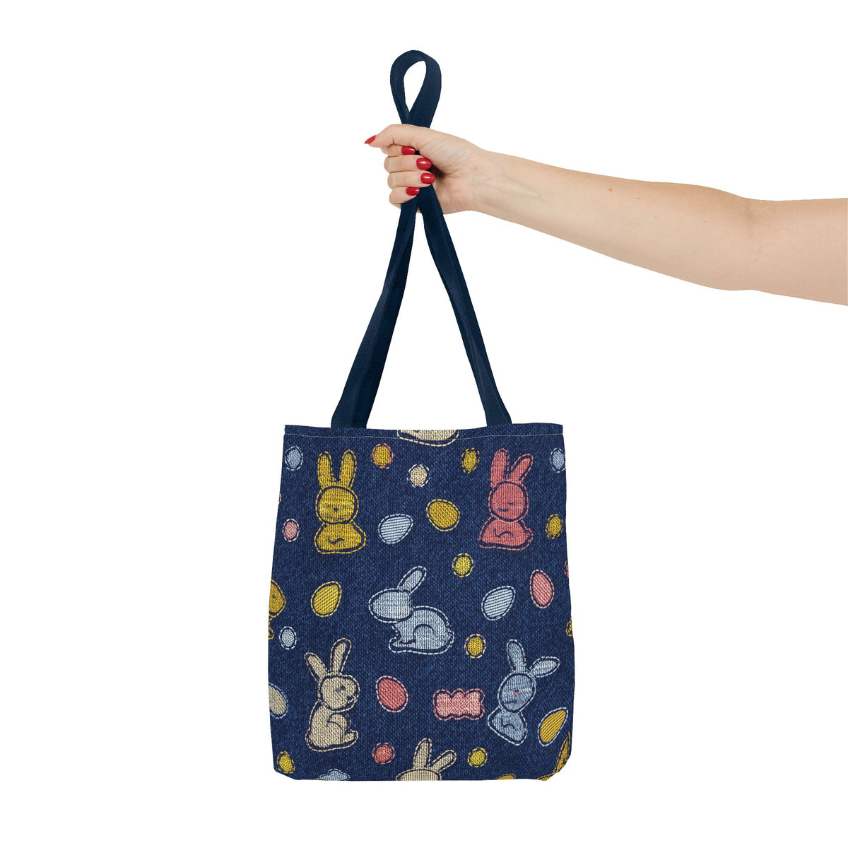 Easter Graphic Design Denim Fabric Imitation Print Unisex Canvas Bag Poly Spun 3 Sizes Tote Bag 204-1