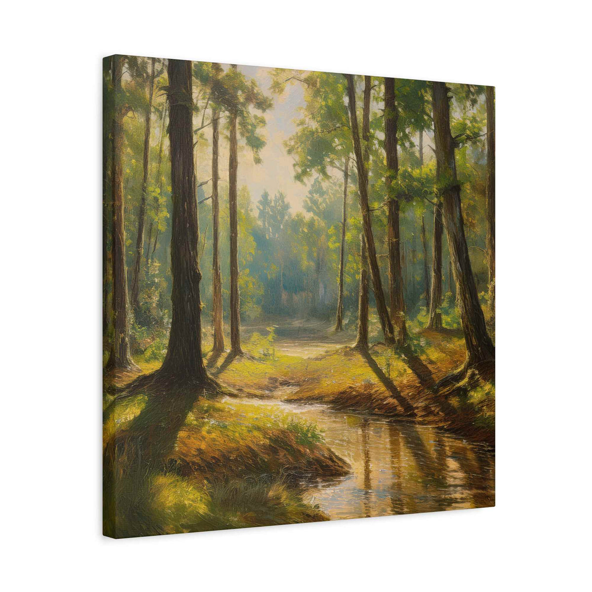 Forest Print Canvas, Trees Oil Paint Print 20x20, 24x24, 30x30, 32x32, 36x36 Art Design Print Pine-Wood Inner Frame MC-72