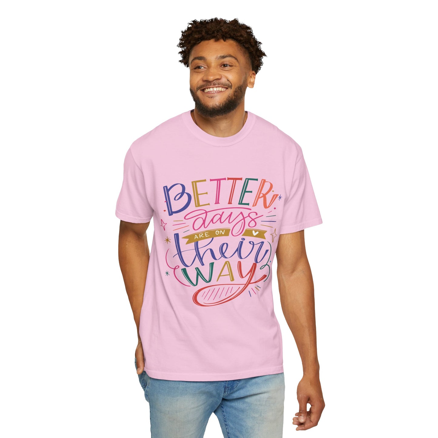 T-shirt unisexe avec design artistique et imprimé de citations positives