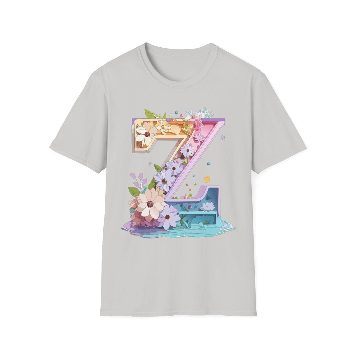 Floral Number 7 T-Shirt | Floral 7 Tee, Birthday 7th, Botanical Number Shirt