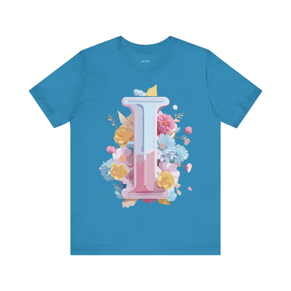 Letter I Graphic Unisex Cotton Bella+Canvas Tee with Art Letter Design