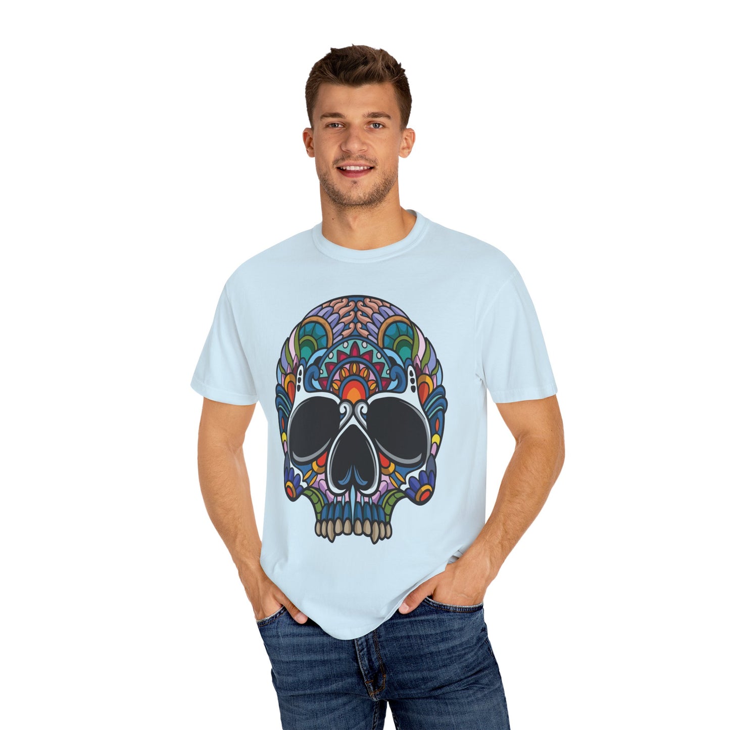 Unisex Cotton Tee Shirt with Skull