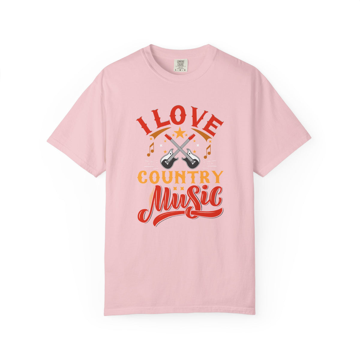 I Love Country Music T-shirt Country Guitar Typography Unisex Cotton Tee 050
