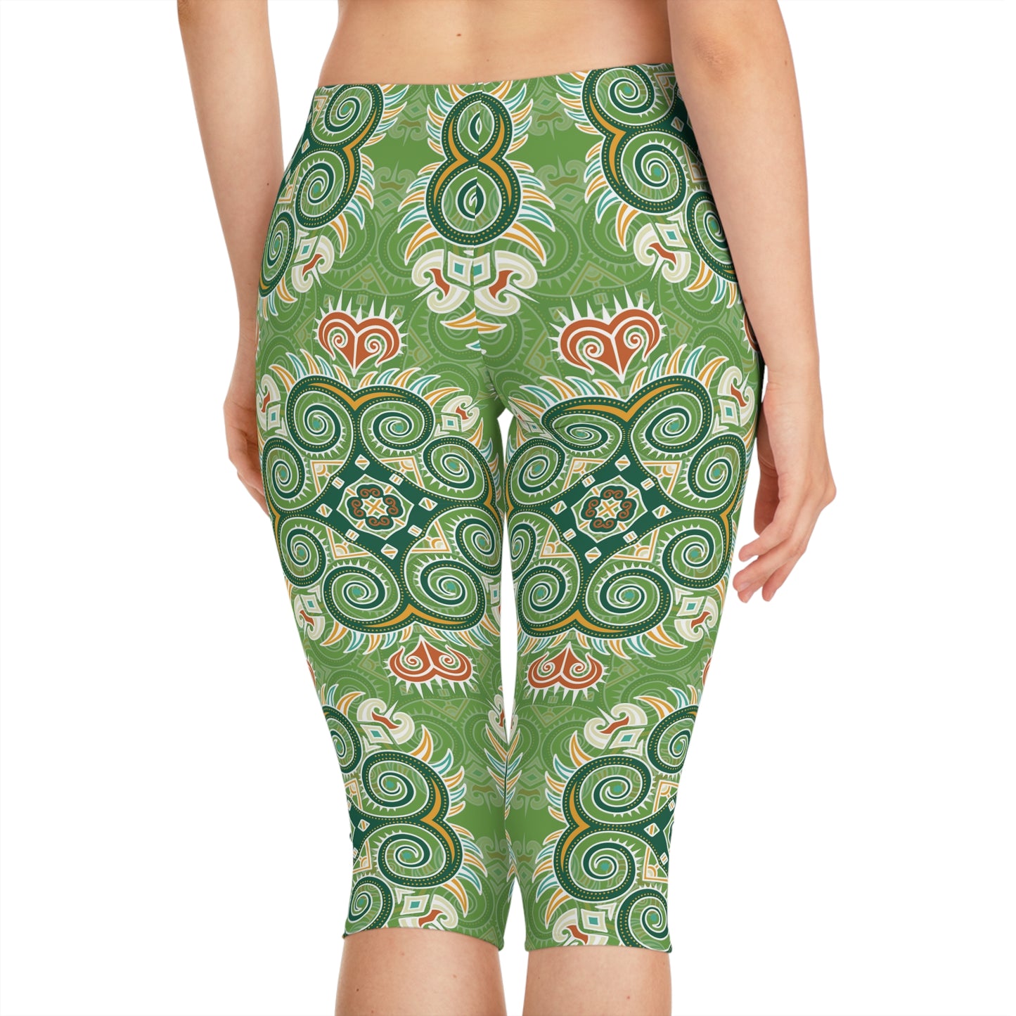 Capri leggings with traditional print