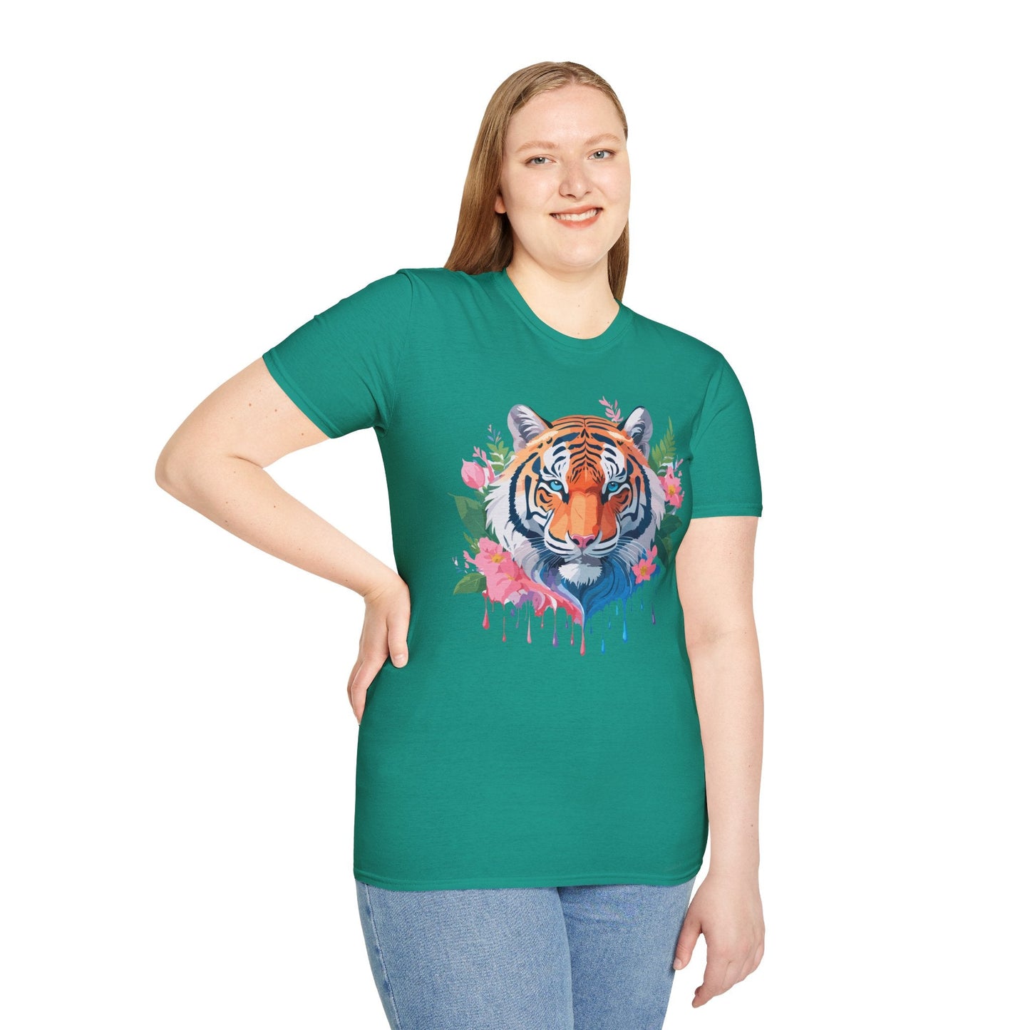 Tiger Shirt Unisex Animal Tee Softstyle Gildan 64000 Cotton Tee
