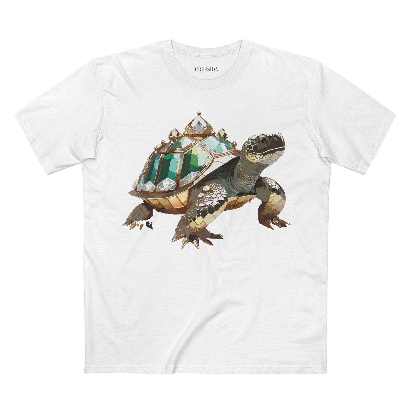 Turtle Graphic Unisex 100 Cotton Tee With Unique Animal Golden Medallion Art Design 32