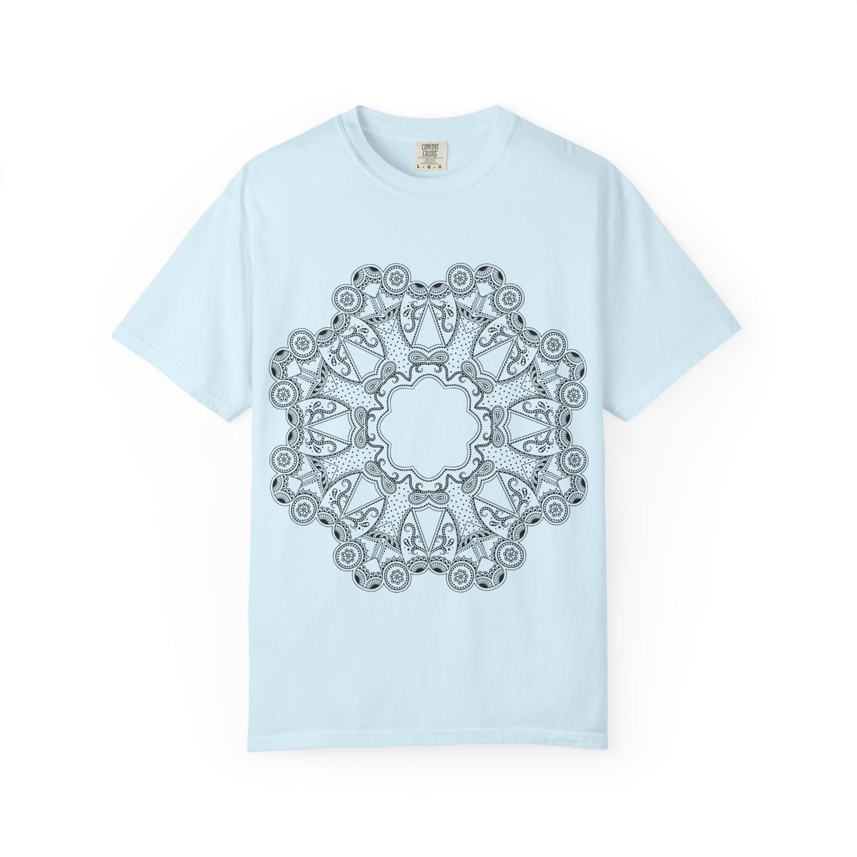 Unisex Garment Dyed Cotton T-Shirt with Mandala Graphic Design