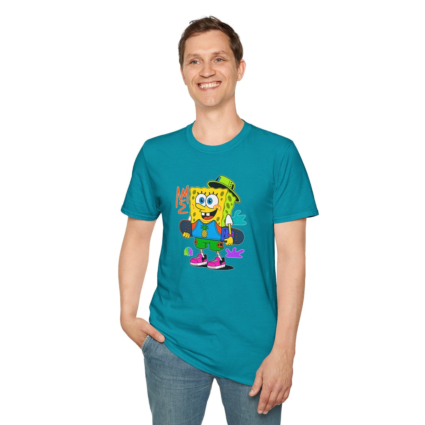 Unisex Cartoon T Shirt With Animals Animation Tee Softstyle Gildan 64000 Cotton Fabric
