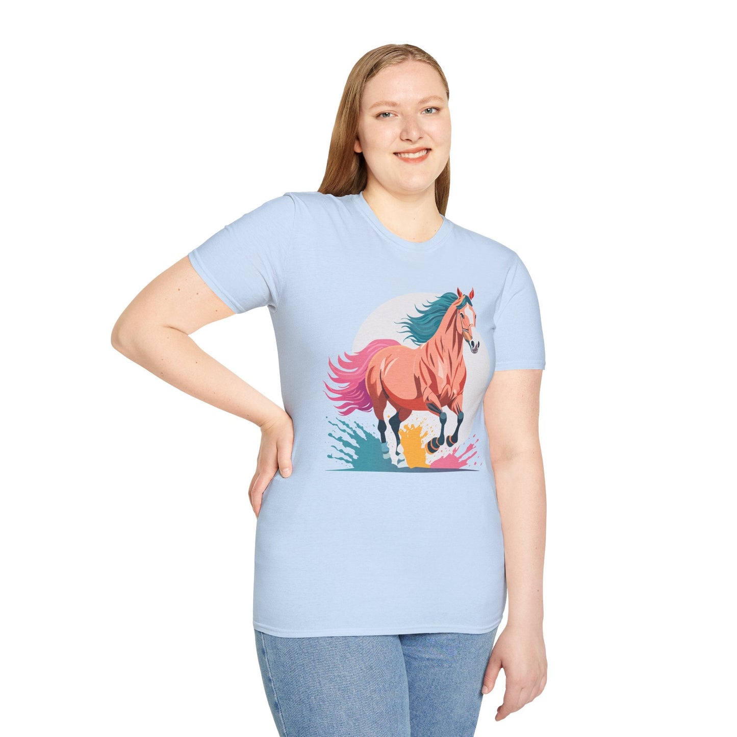 Unisex Horse Shirt Tee Gildan Softstyle 64000 Premium Ringspun Cotton