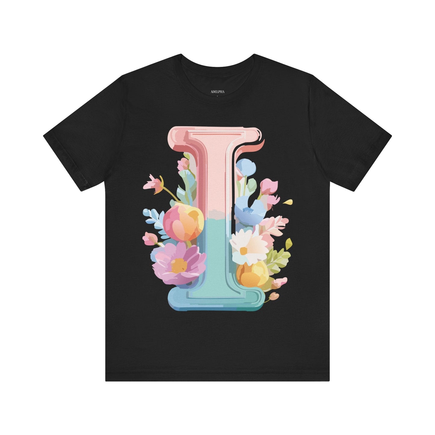 Letter I Shirt Graphic Tee Unisex Short Sleeve Adelpha Vintage Inspired Artwork Design