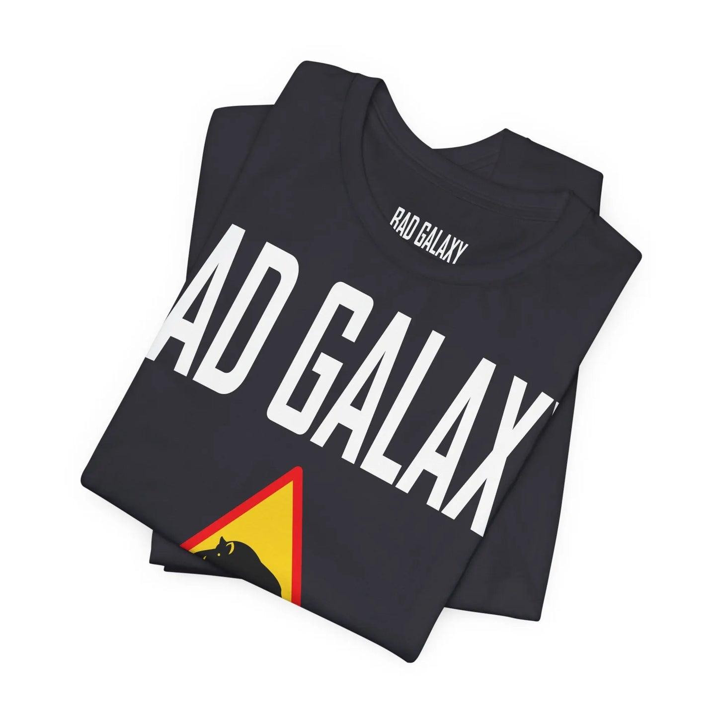 Tee Shirt With Red Stamp From Bad Galaxy Made To Order 100 Percent Cotton USA Printed With Eco Inks