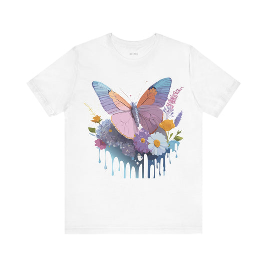 Butterfly Graphic Unisex Cotton Bella+Canvas Tee with Art Design n40