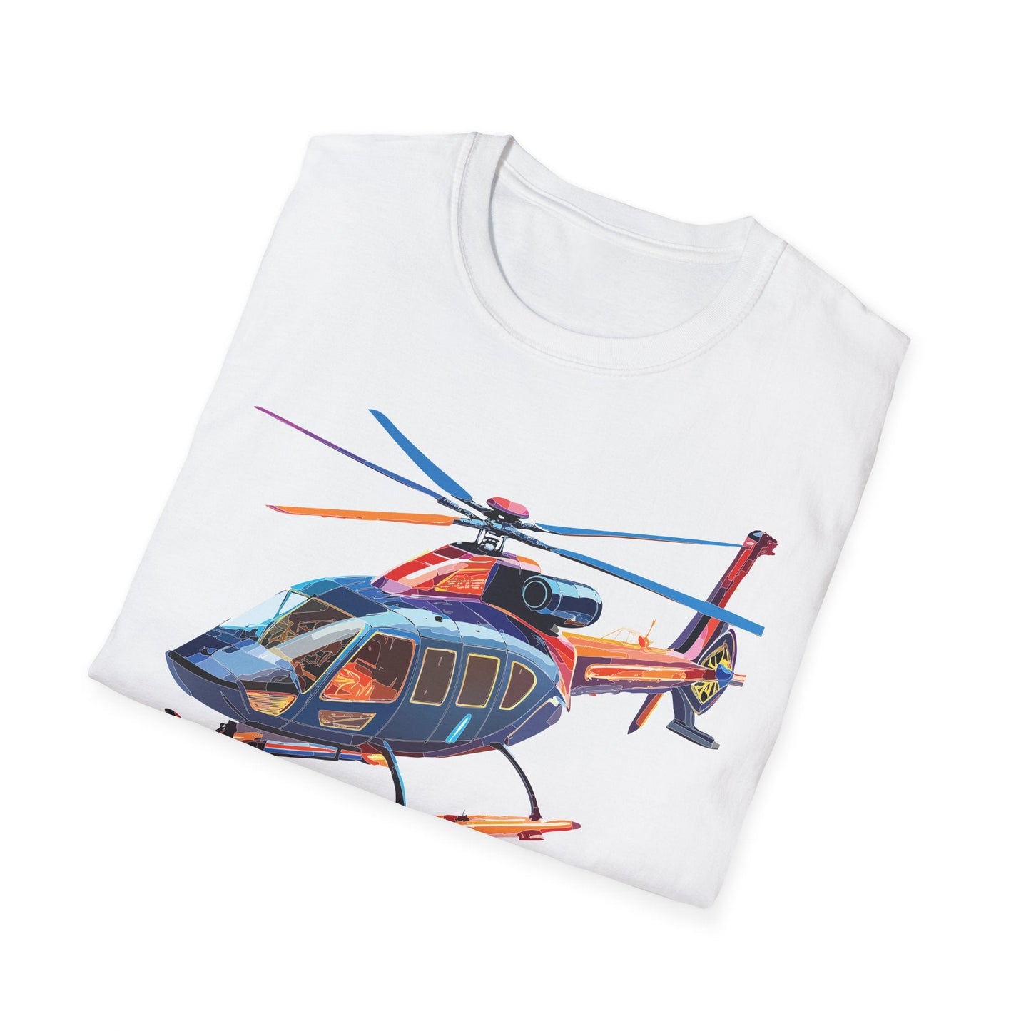 Chopper Helicopter Graphic T Shirt Unisex Softstyle Cotton Short Sleeve Artwork Design