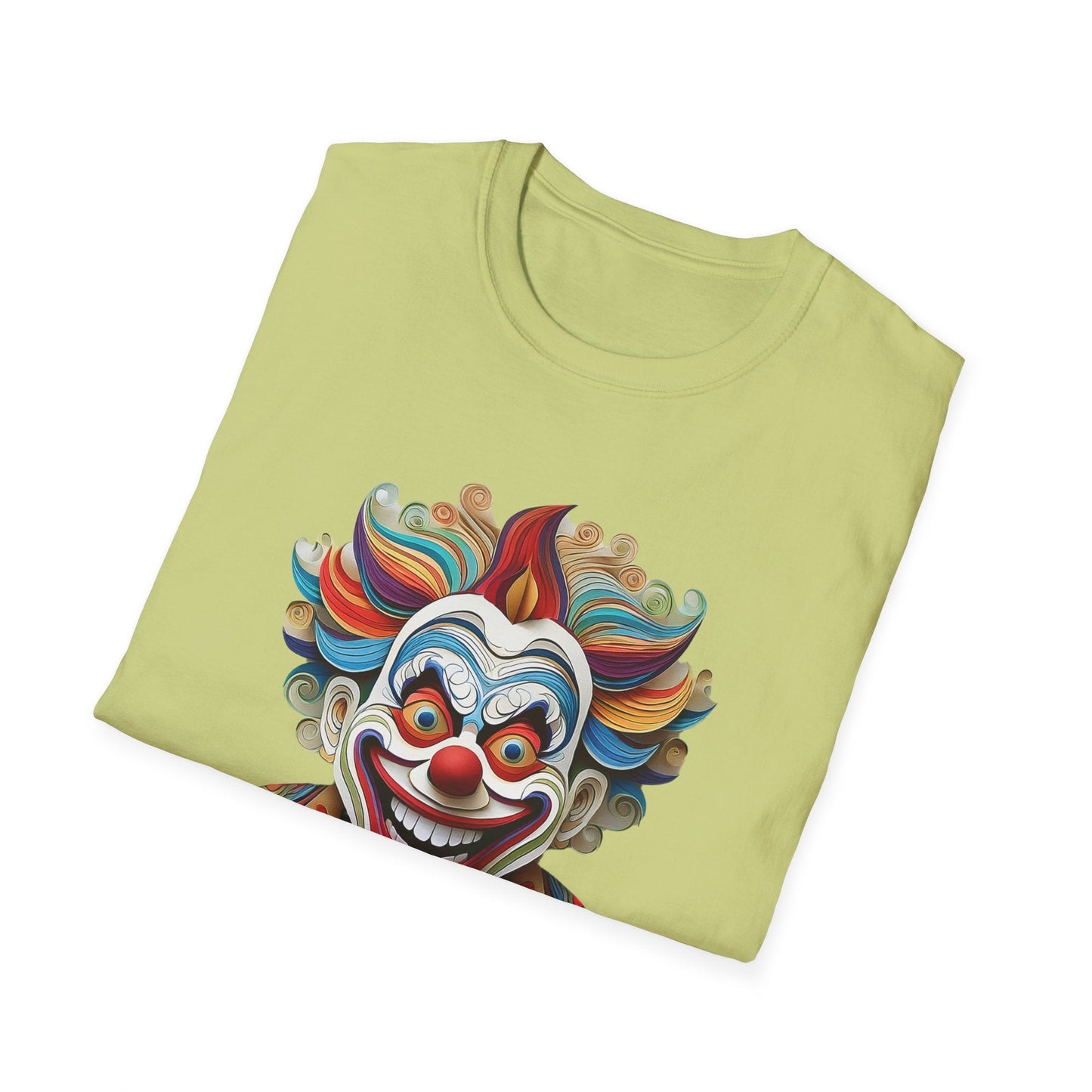 Graphic Clown Themed Unisex Softstyle Tee Funny Man Circus Scary Man Gildan 64000