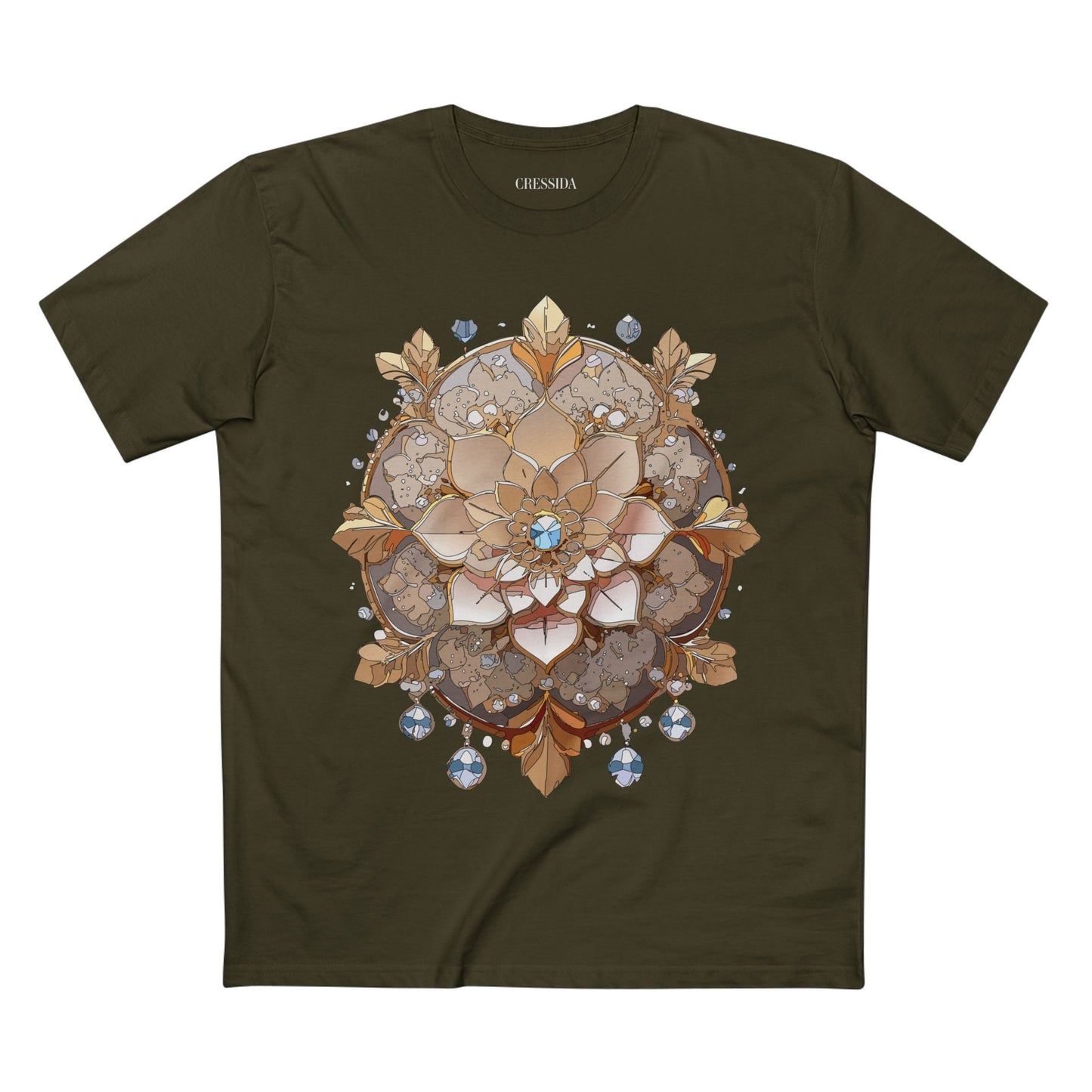 Floral Graphic T-Shirt Unisex 100 Cotton Art Design with Antique Flowers Tee 17
