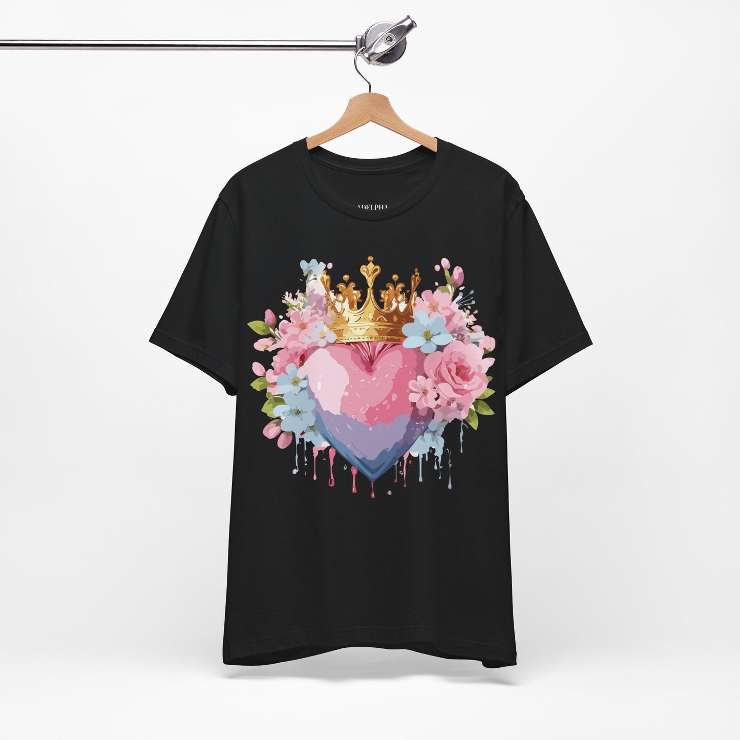 Valentine Day Graphic Unisex 100 Cotton Vintage Artwork with Love and Flower Design Tee 18