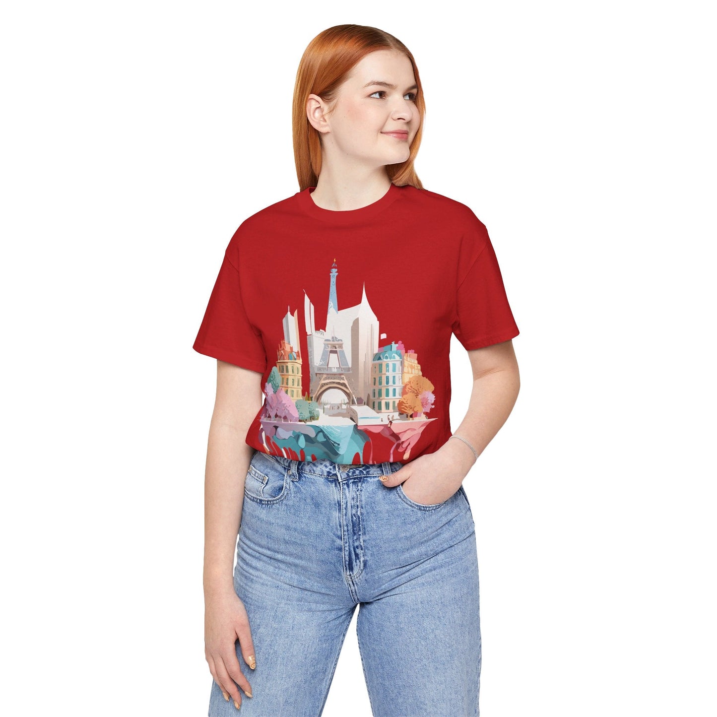 Paris Tourist Graphic Tee Unisex Jersey Short Sleeve Shirt by Adelpha Art Design Vintage Inspired