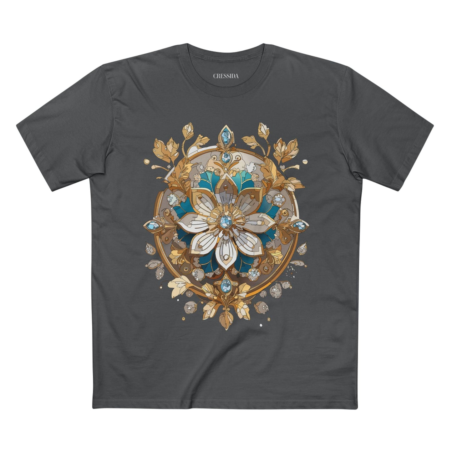Floral Graphic T-Shirt Unisex 100 Cotton Art Design with Antique Flowers Tee 11