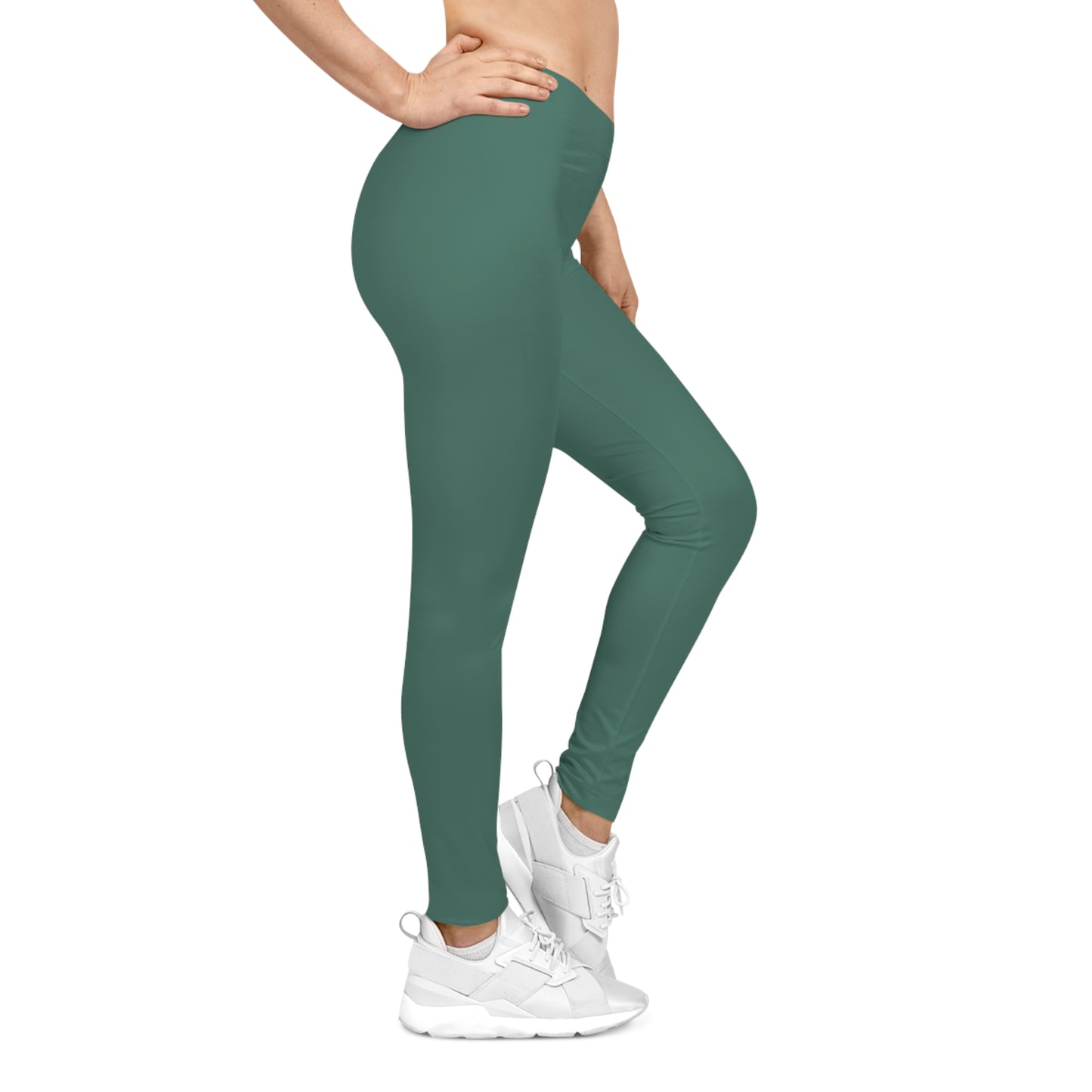 Deep Teal Color Women's Poly-Span Casual Leggings XS-2XL