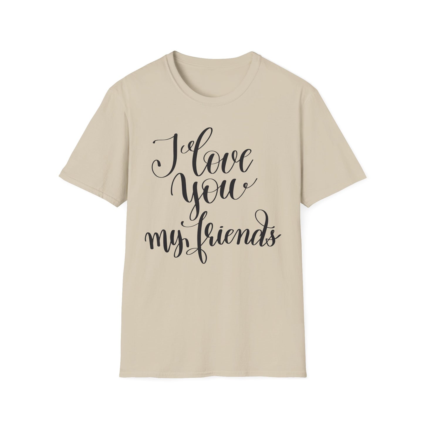Unisex Cotton Short Sleeves Script Friendship Graphic T-Shirt