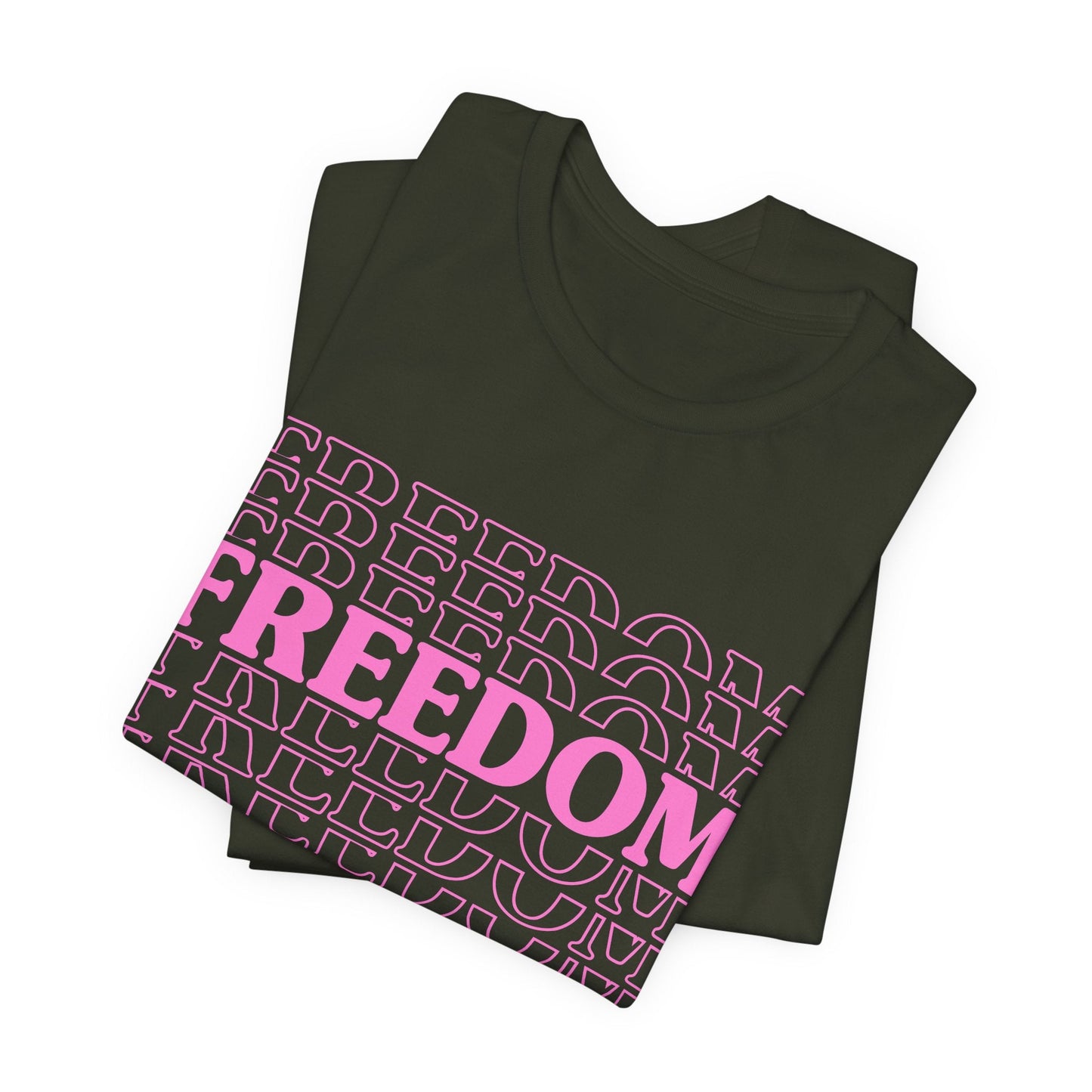 Freedom Text Graphic Unisex Cotton T-Shirt a8