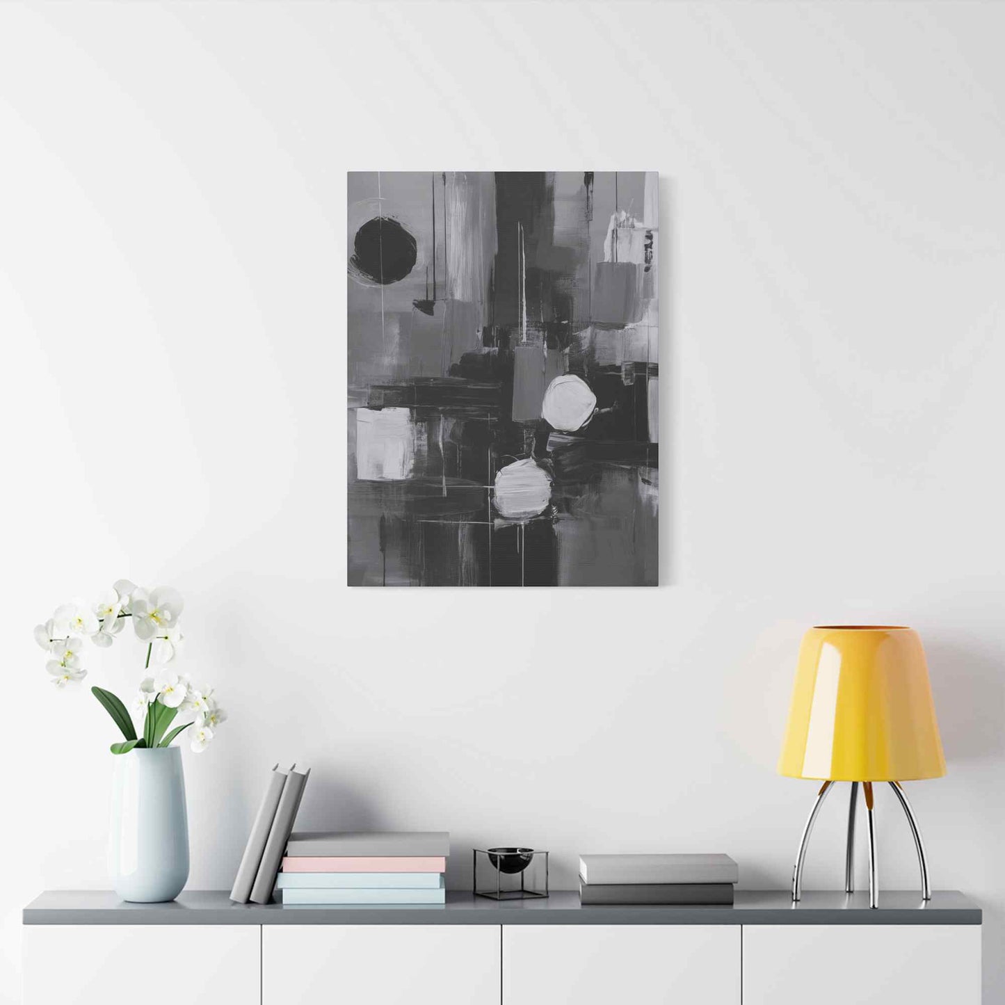 Black Abstract Painting Print Canvas 20x24,20x30,24x30, 24x32,24x36,30x40, 32x48,36x48,40x60 Pine-Wood Inner Frame ABS-16