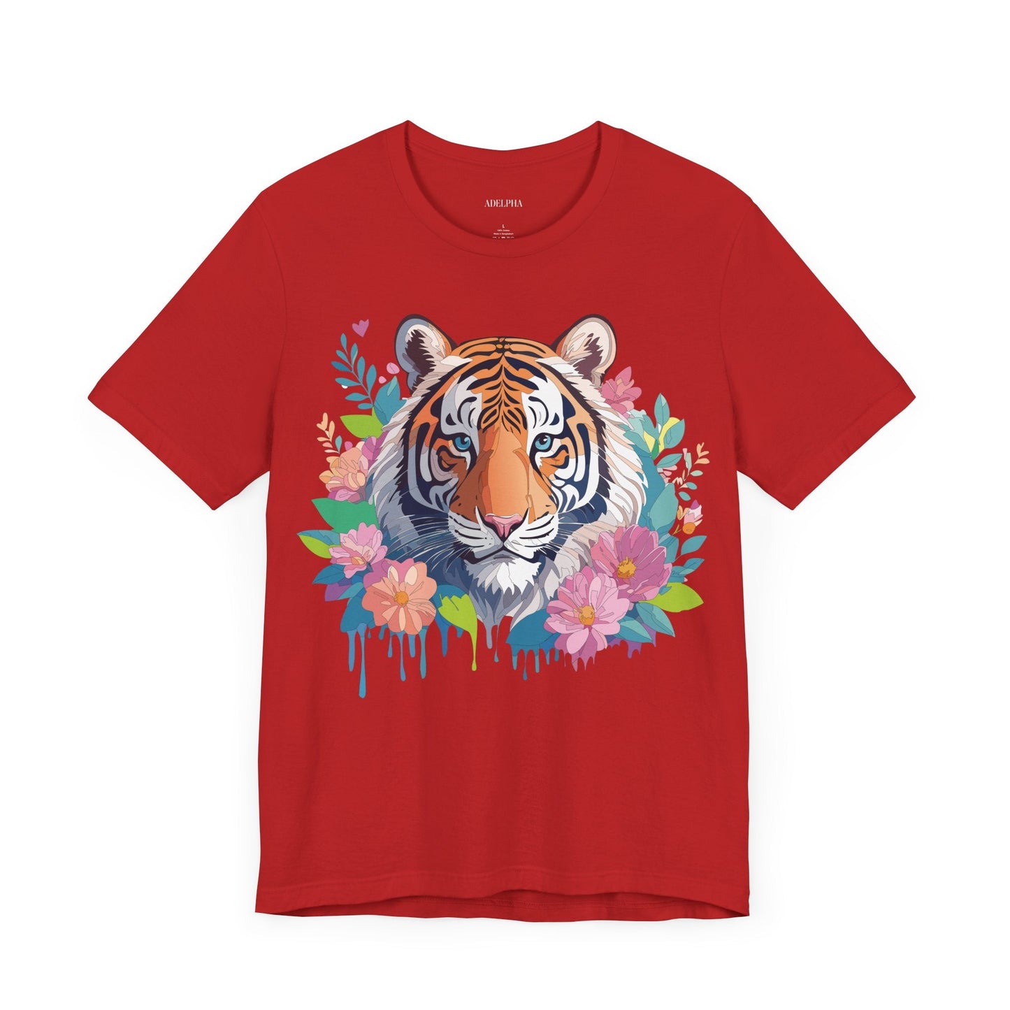 Tiger Graphic Tee Unisex Short Sleeve Shirt By Adelpha Art Design Vintage Inspired