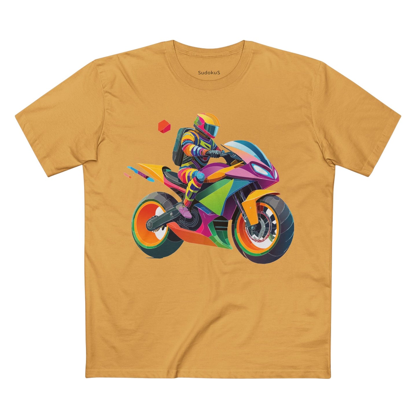 Moto Bike Graphic Unisex 100 Cotton Staple Tee 4