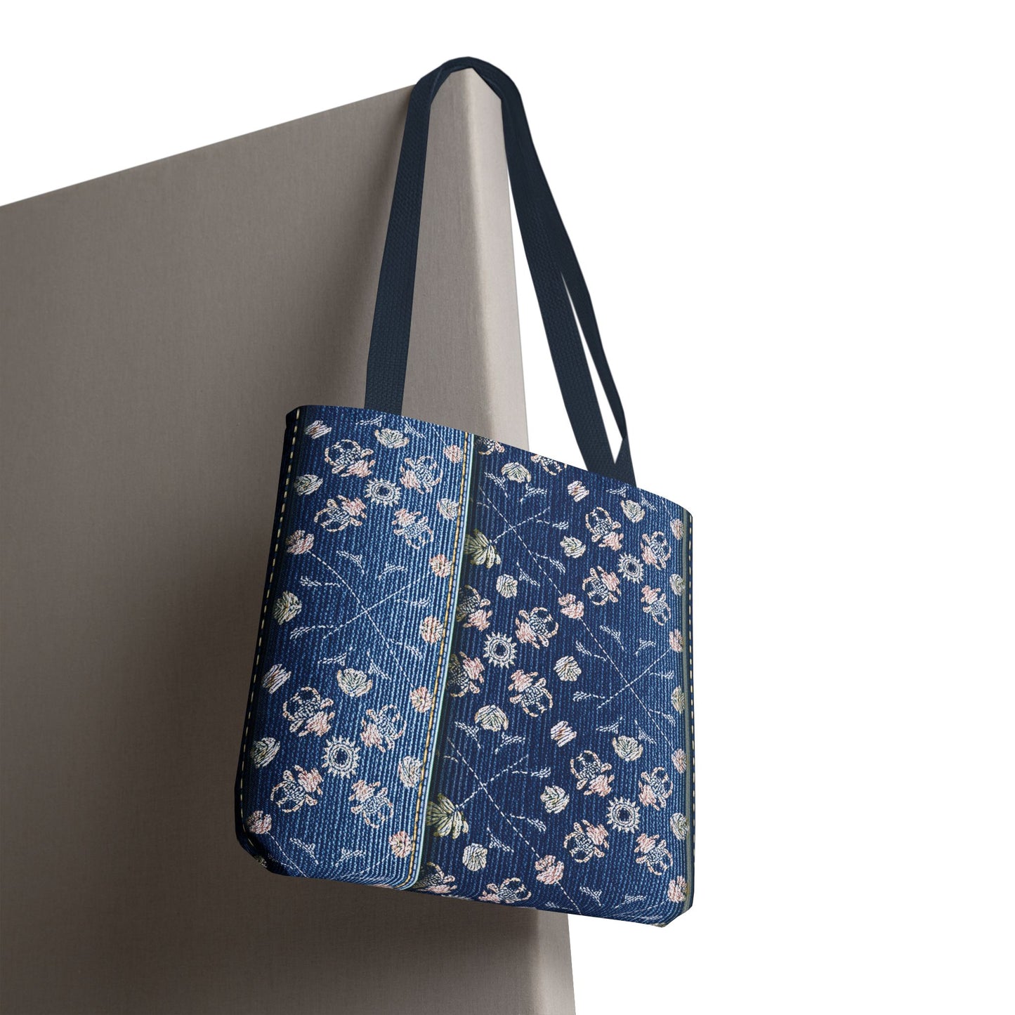 Denim Fabric Imitation Print Unisex Canvas Bag Poly Spun 3 Sizes Tote Bag 120