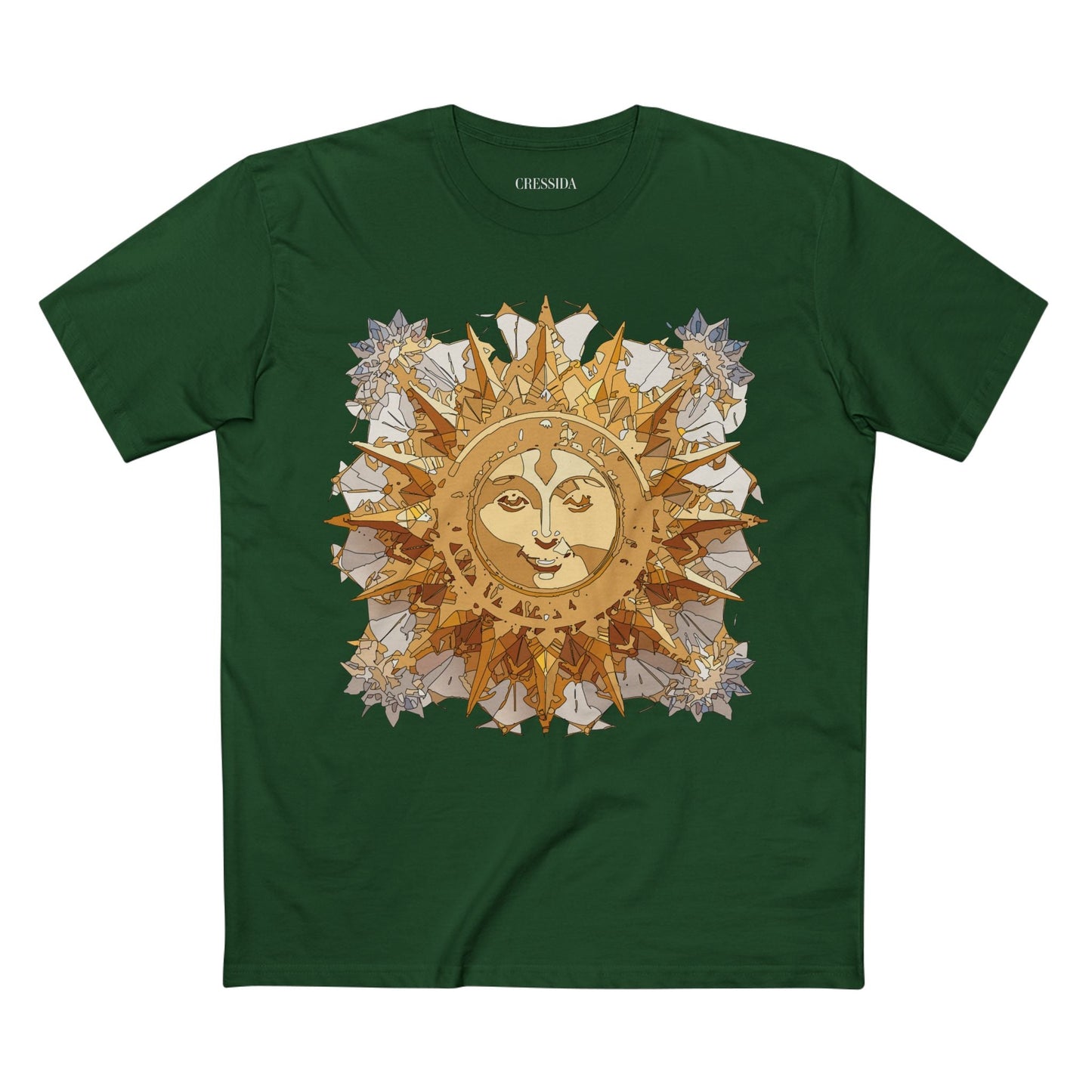 Gold Sun Graphic Unisex 100 Cotton T-Shirt with Golden Art Design 17