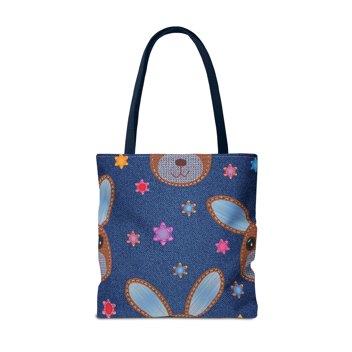 Denim Fabric Imitation Print Unisex Canvas Bag Poly Spun 3 Sizes Tote Bag 192-5