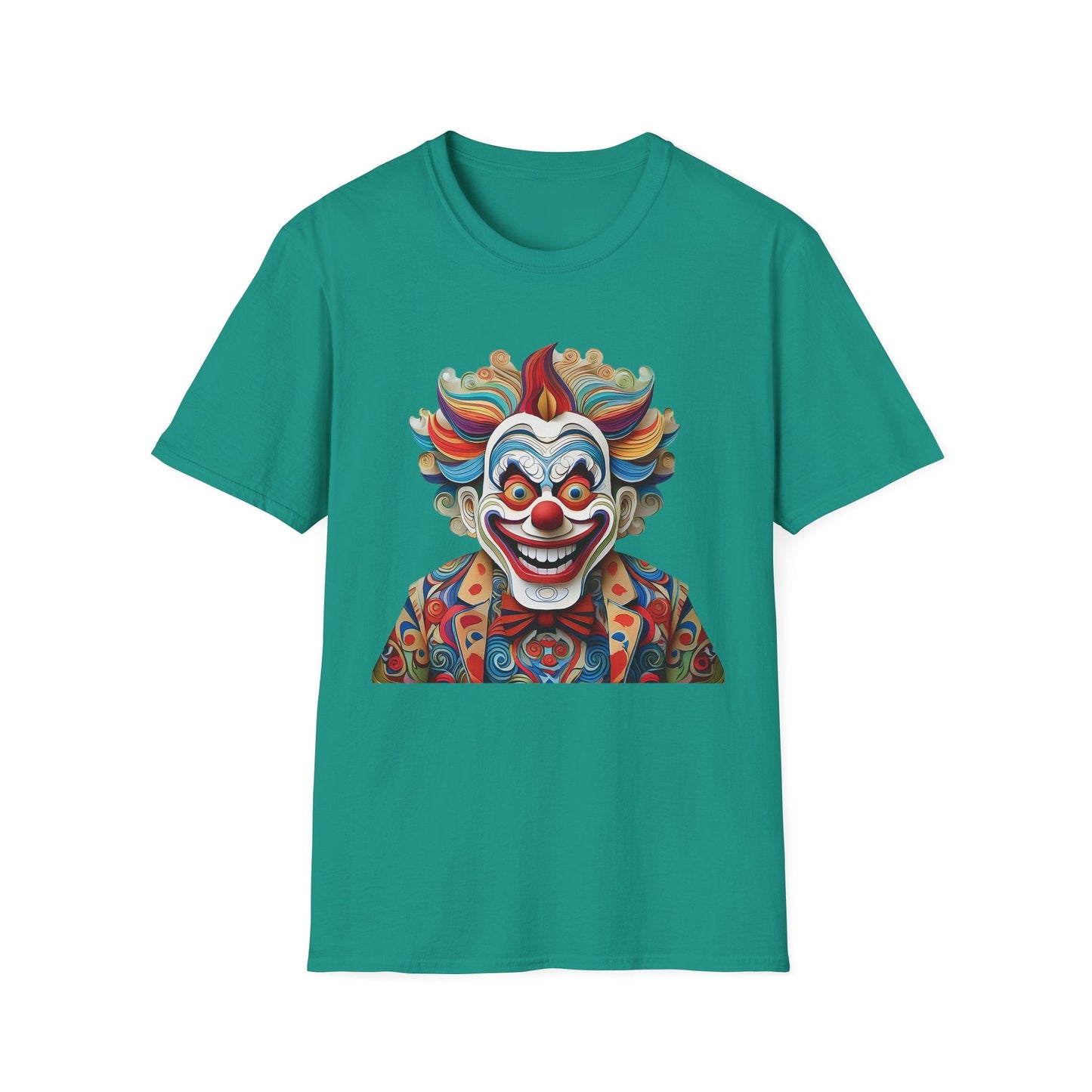 Graphic Clown Themed Unisex Softstyle Tee Funny Man Circus Scary Man Gildan 64000