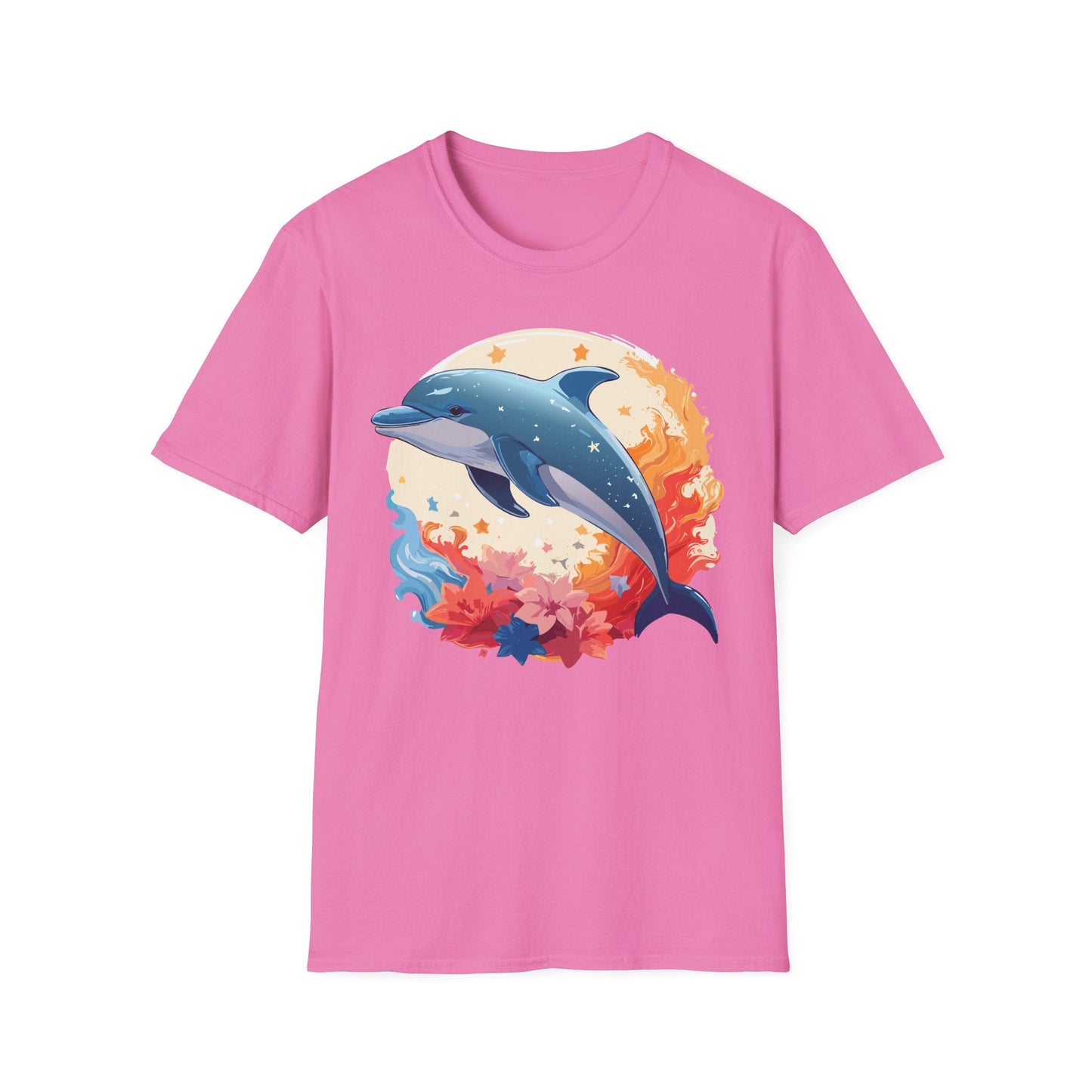 Dolphin T Shirt Unisex Softstyle Gildan 64000 100 Percent Ring Spun Cotton Animal Fish Tee