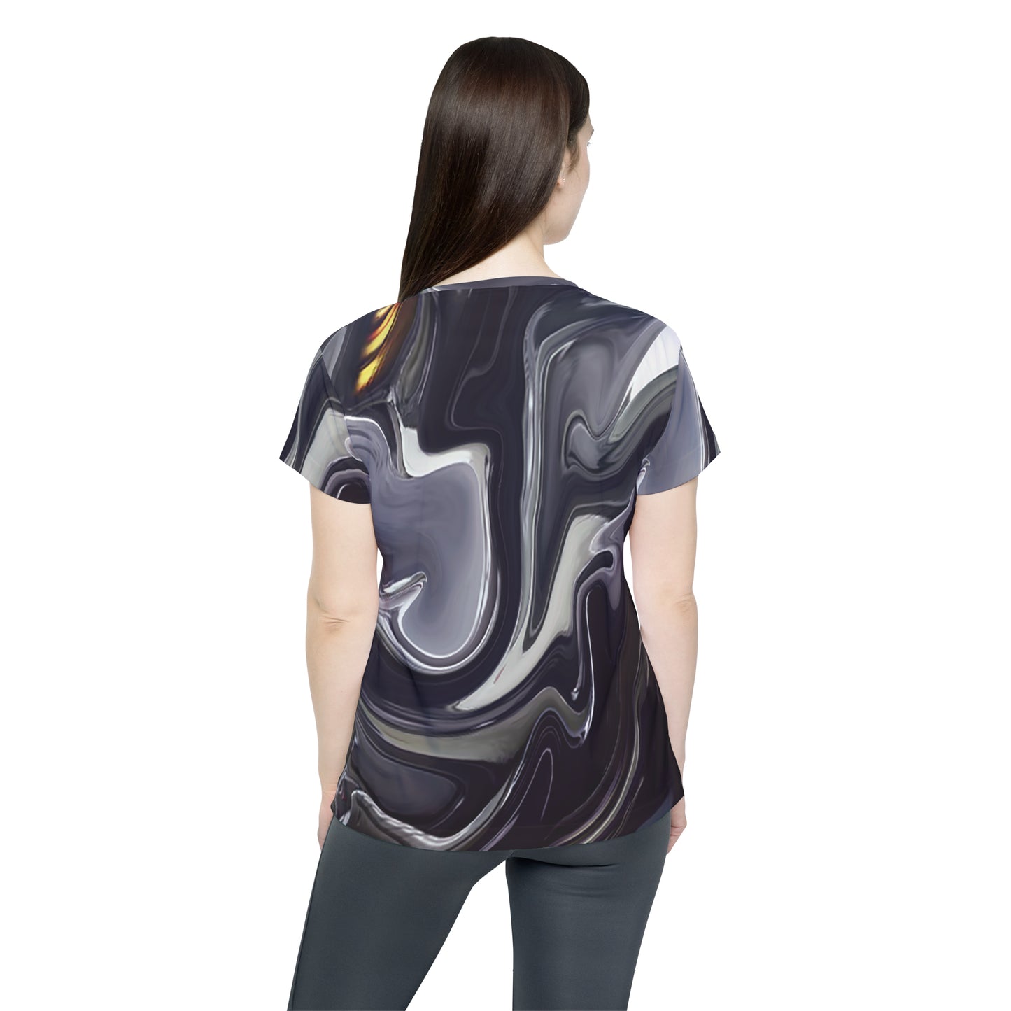 Poly Jersey Tee Shirt with abstract prints