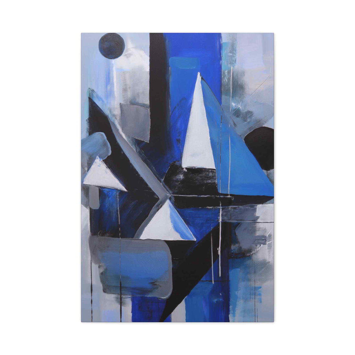Blue Abstract Painting Print Canvas 20x24,20x30,24x30, 24x32,24x36,30x40, 32x48,36x48,40x60 Pine-Wood Inner Frame ABS-26