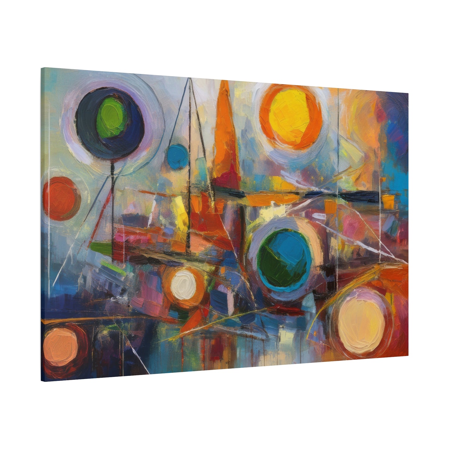 Abstract Oil Painting Print Canvas 24x16, 30x20, 36x24, 48x32, 60x40 Bright Latex Inks, Pine-Wood Inner Frame ABH-74