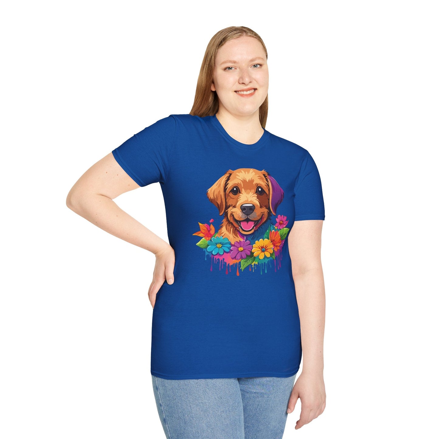 Unisex Dog Shirt With Animals Tee Softstyle Gildan 64000 Comfort Fit