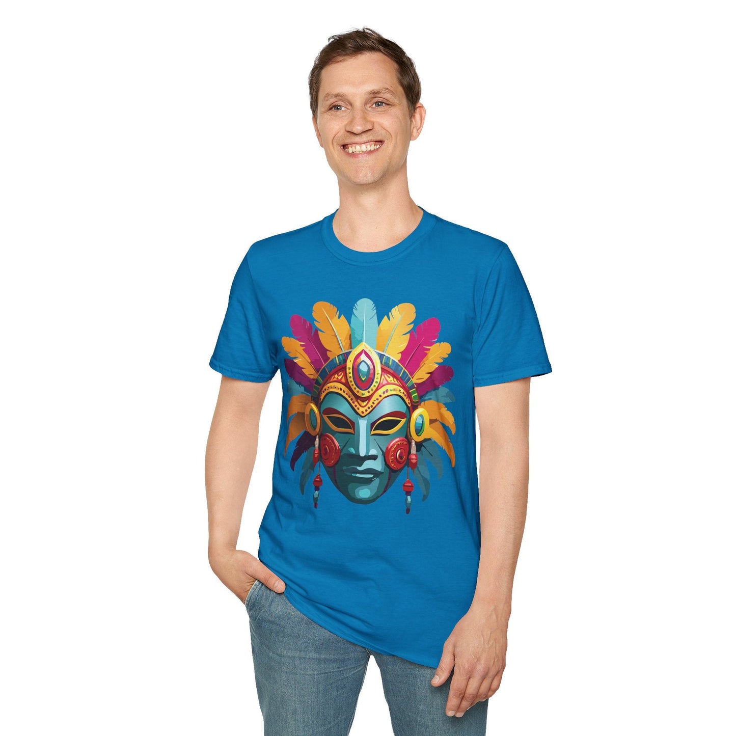 Mask Graphic Unisex Cotton Masquerade Design Artwork Tee 26