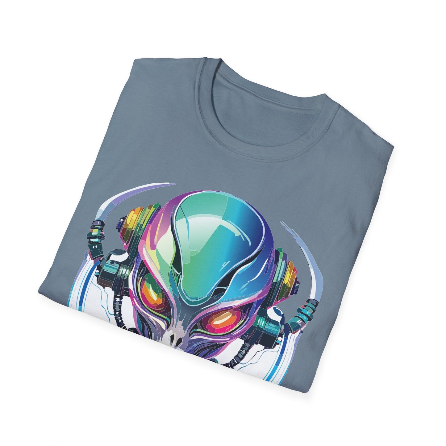 Alien Cosmos T Shirt Unisex Softstyle 64000 Tee With Alien Space Design 100 Percent Ringspun Cotton