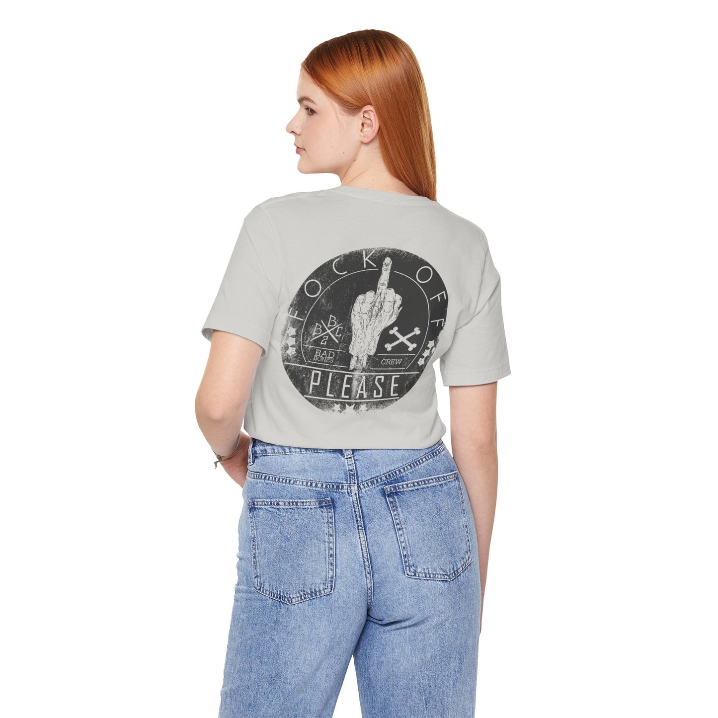 Middle Finger Skull Graphic Design Unisex Cotton T-Shirt A-11