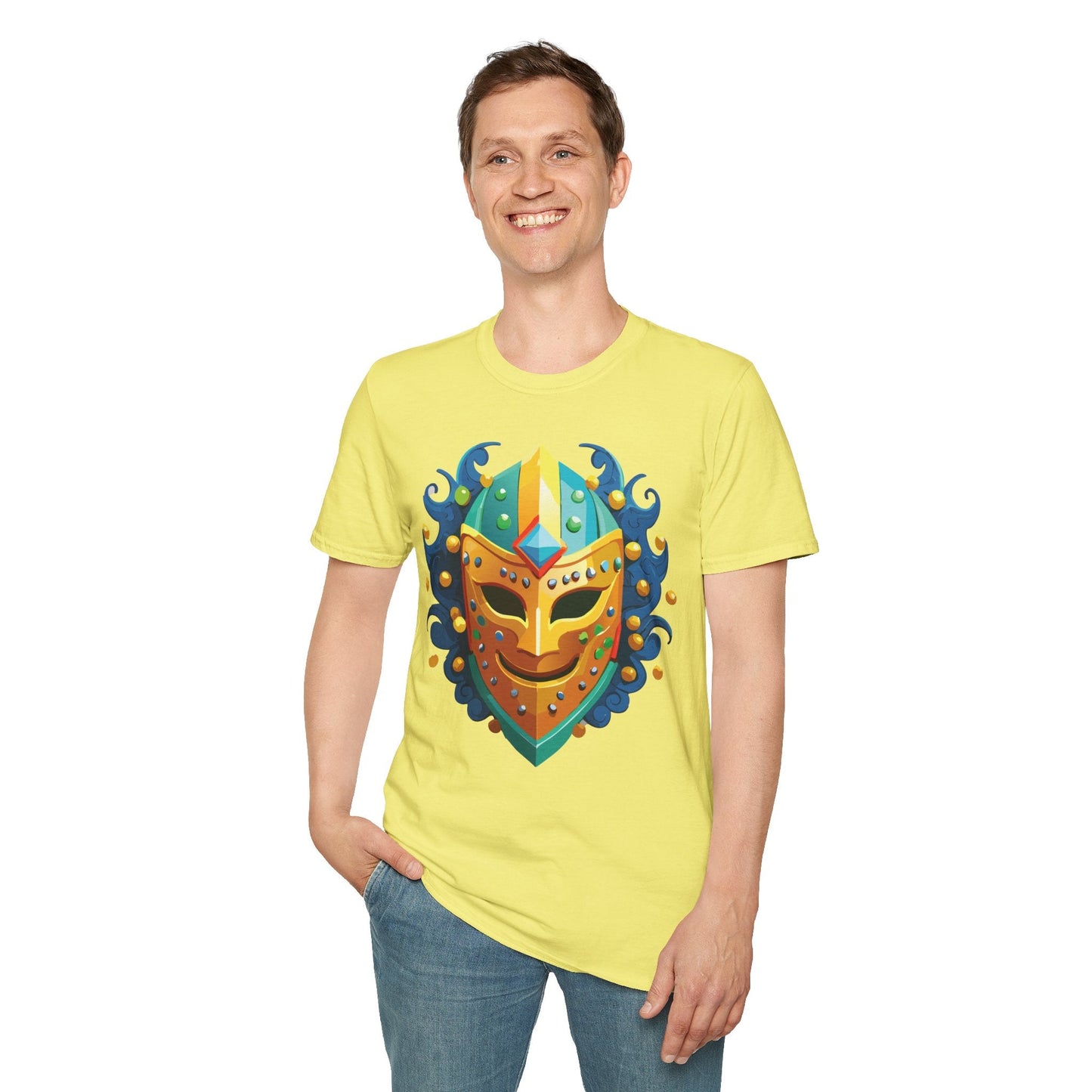 Unisex Mask Tee Shirt Gildan Softstyle 64000 100 Percent Ring Spun Cotton Comfort