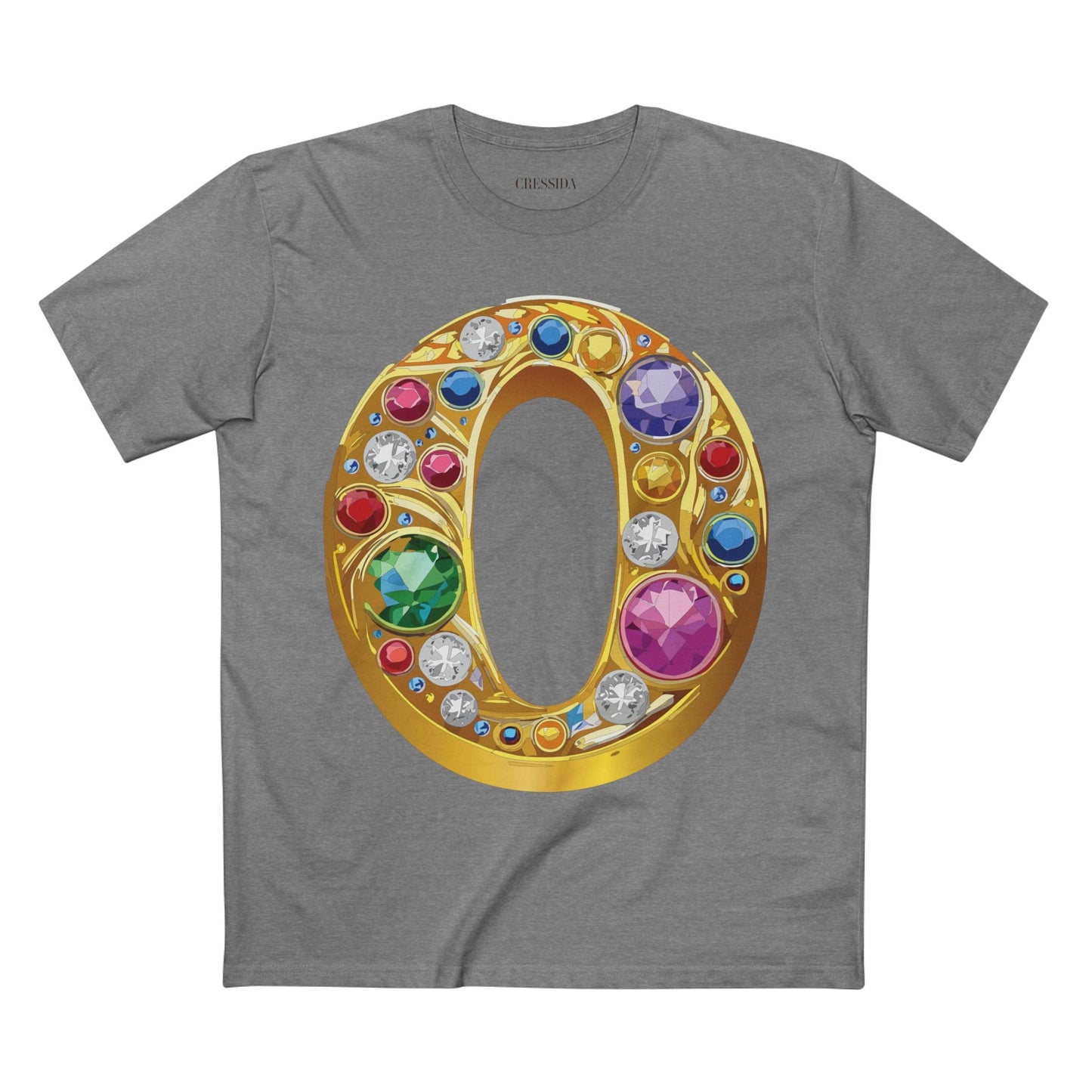 Letter O Graphic Design Tee Unisex 100 Cotton With Antique Gold Letters Artwork T-Shirt