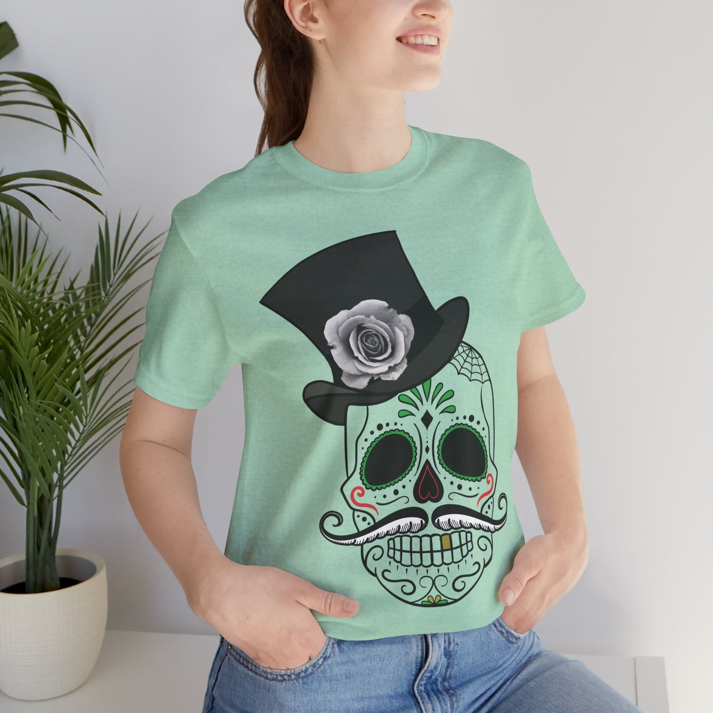 Unisex-T-Shirt aus Baumwolle mit Totenkopf