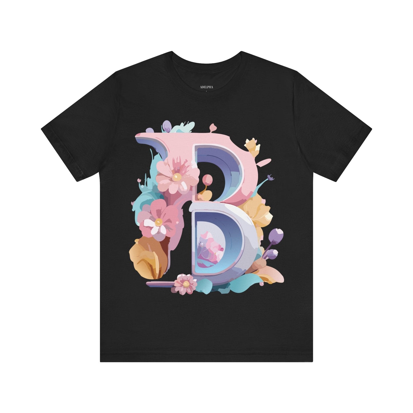Letter B Shirt Graphic Tee Unisex Vintage Inspired Artwork Adelpha Art Design Short Sleeve